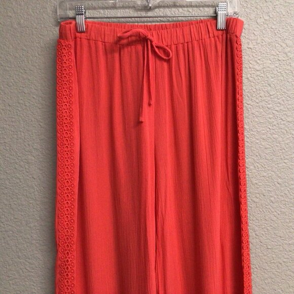 JOE B Coral Elastic Waist Pants Casual Beach Coverup Swim - Picture 3 of 7